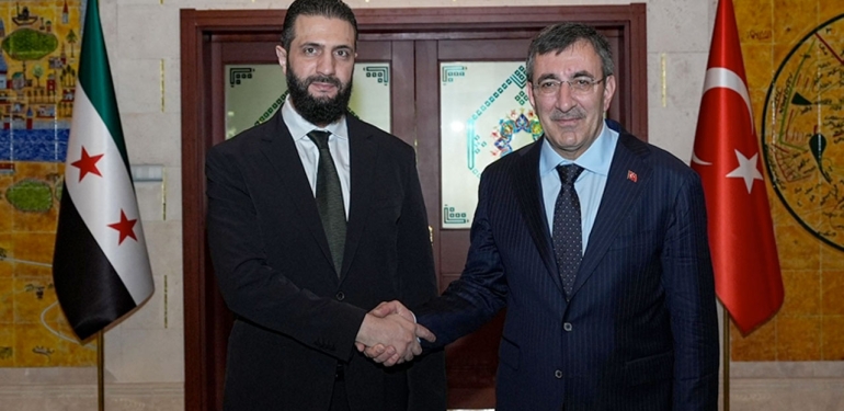 Cumhurbaşkanı Yardımcısı Yılmaz, Suriye Cumhurbaşkanı Şara ile görüştü