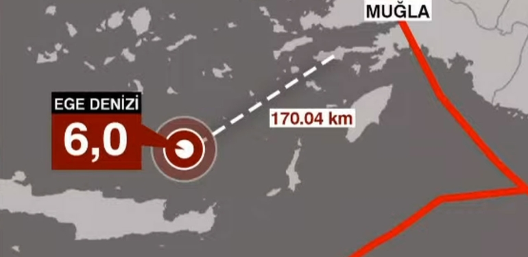 Girit Adası açıklarında 6,2 büyüklüğünde deprem